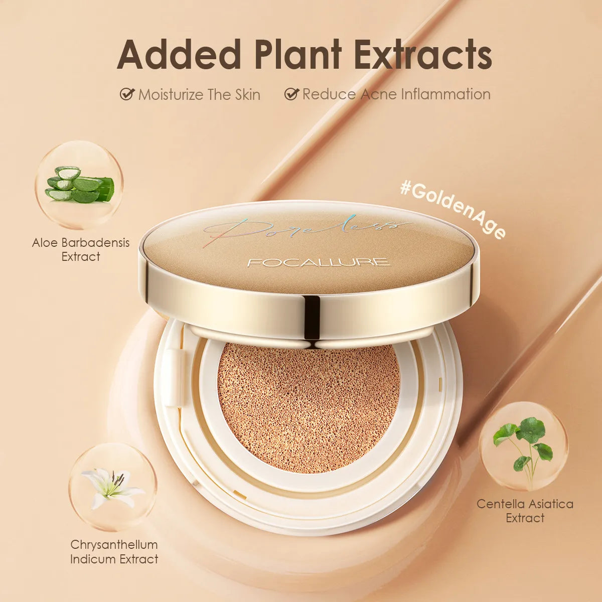 FOCALLURE Waterproof Matte Air Cushion Poreless BB&CC Cream High Coverage Oil-control Soft Face Makeup Foundation Base Cosmetics