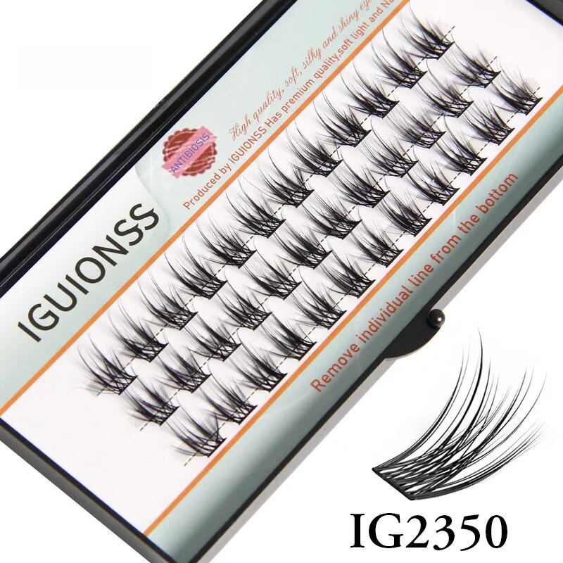 IGUIONSS Segmented False Extension Eyelash DIY Natural Individual Lash Makeup Tools Soft and Natural Easy to Operate Eyelashes