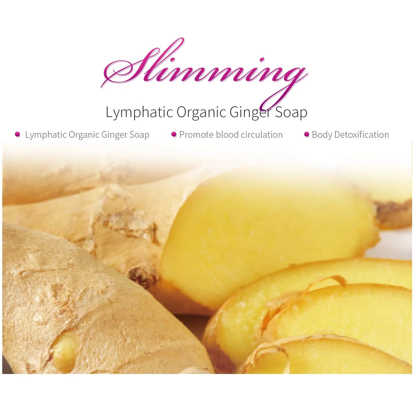 Natural Lymphatic Detox Organic Ginger Soap Slimming Fast Belly Fat Burner Soaps Abdominal Muscle Peach Hip Body Hot Cream