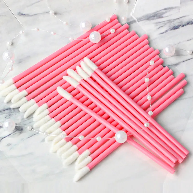 50 Pcs Disposable Lip Brush Eyelash Makeups Brushes Lash Extension Mascara Applicator Lipstick Wands Set Cosmetic Makeup Tools