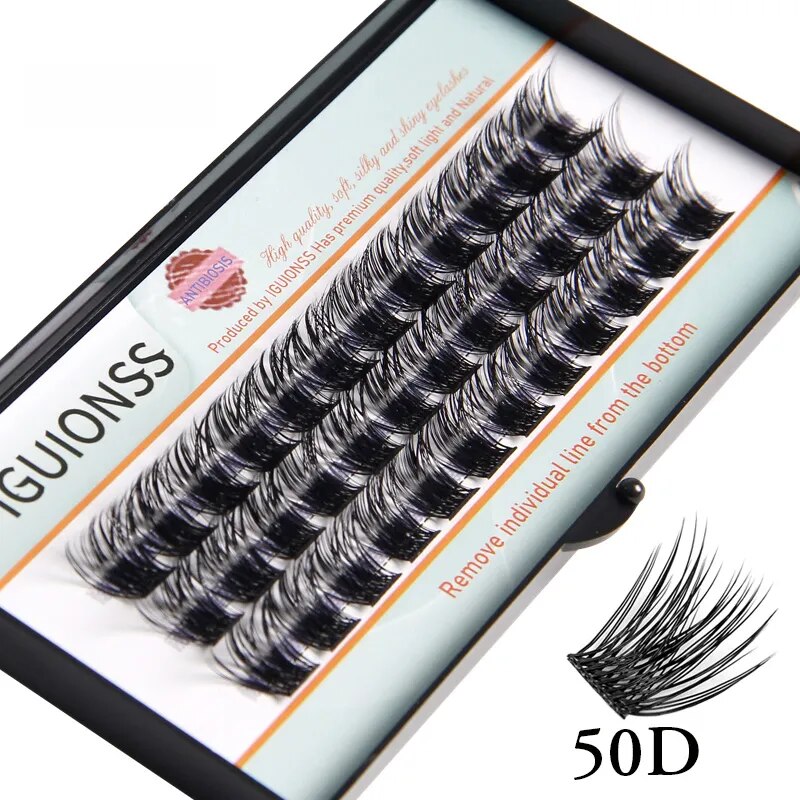 IGUIONSS Segmented False Extension Eyelash DIY Natural Individual Lash Makeup Tools Soft and Natural Easy to Operate Eyelashes
