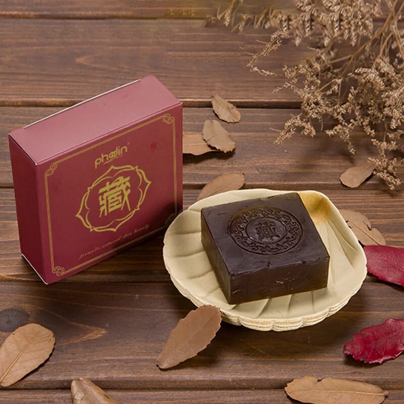 Tibetan Ancient Soap Black Soap Handmade Soap Face Clean Anti-Acne Remove Blackheads Chinese Herbal Soap with Cordyceps Sinensis