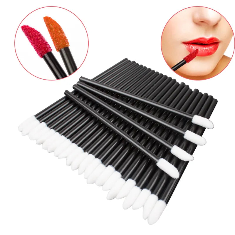 50 Pcs Disposable Lip Brush Eyelash Makeups Brushes Lash Extension Mascara Applicator Lipstick Wands Set Cosmetic Makeup Tools