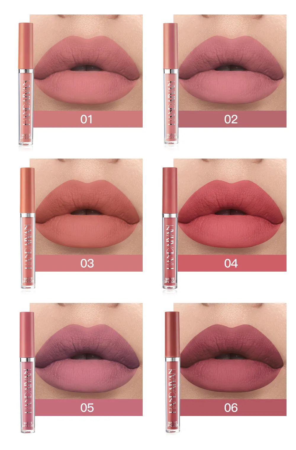 6Pcs Makeup Lipstick Liquid Velvet Matte Gloss Lip Red Lipstick Nude Women Long Lasting Waterproof Beauty Cosmetic Kit